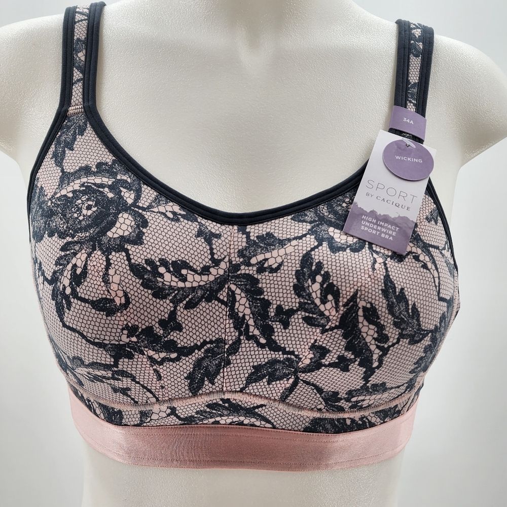 Cacique Lane Bryant 34A High Impact Underwire Sports Bra - NWT
